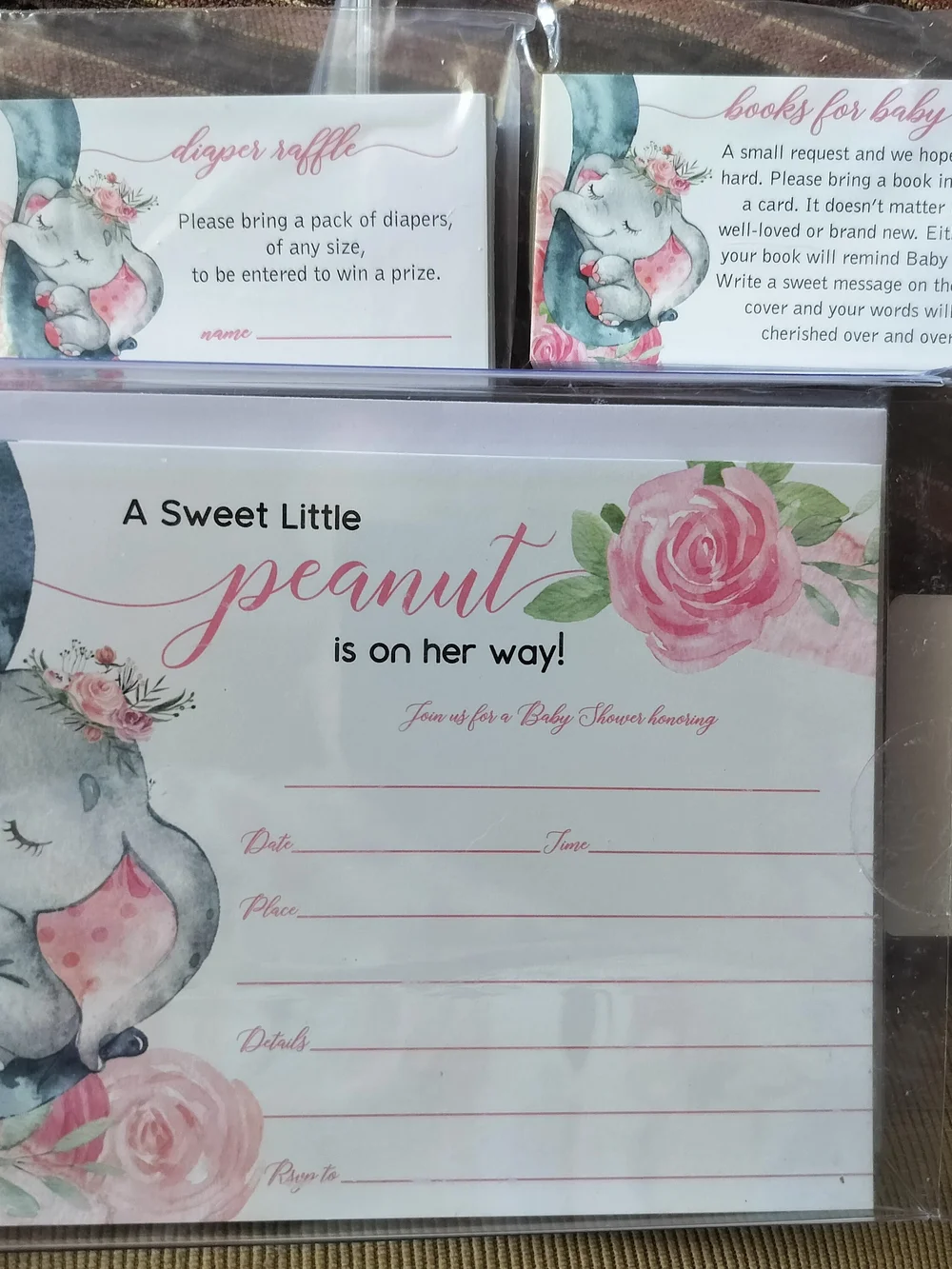 Baby Shower Invitation Set With Diaper Raffle And Books Cards For 25